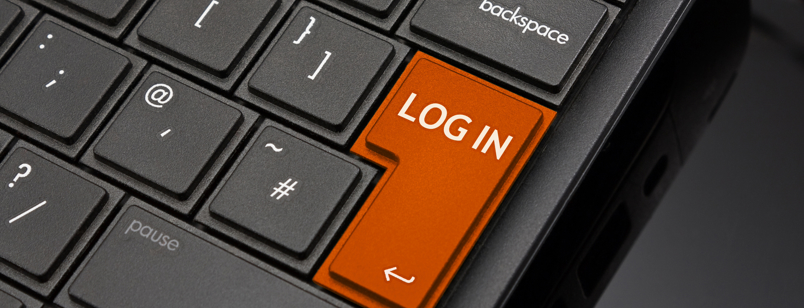 billede af tastatur med login-knap