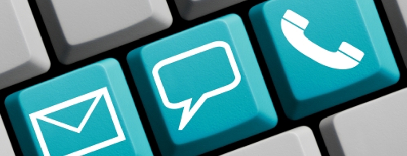 billede af tastatur med kontaktinfo